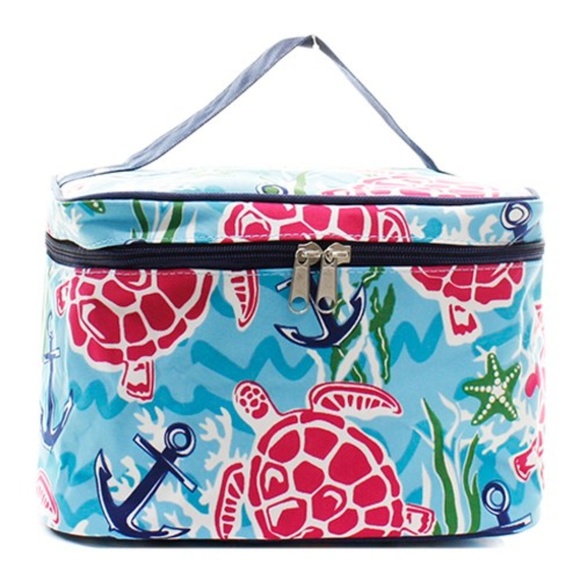 Ngil Handbags - Women's Canvas Fashion Sea Turtle Cosmetic Case